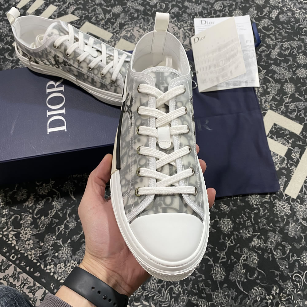 B23 Dior Oblique Shoes White Black Low (9) - www.newkick.vip