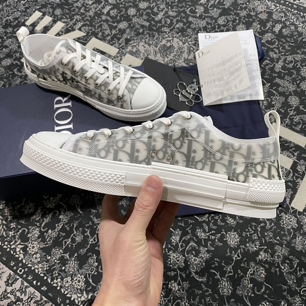 B23 Dior Oblique Shoes White Black Low (14) - www.newkick.vip