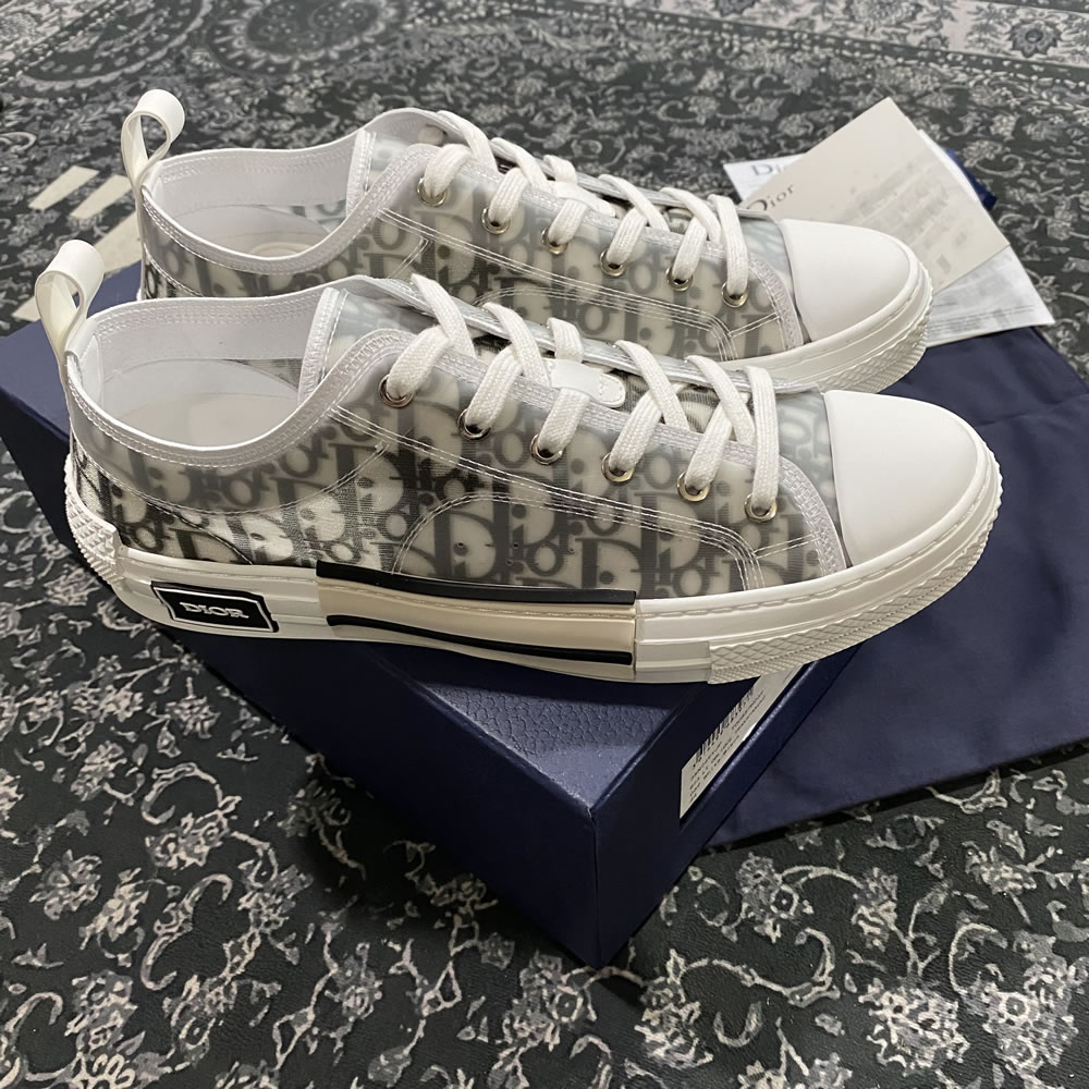 B23 Dior Oblique Shoes White Black Low (15) - www.newkick.vip