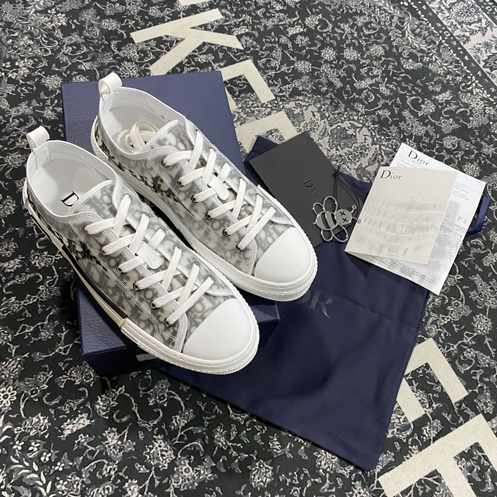B23 Dior Oblique Shoes White Black Low (16) - www.newkick.vip