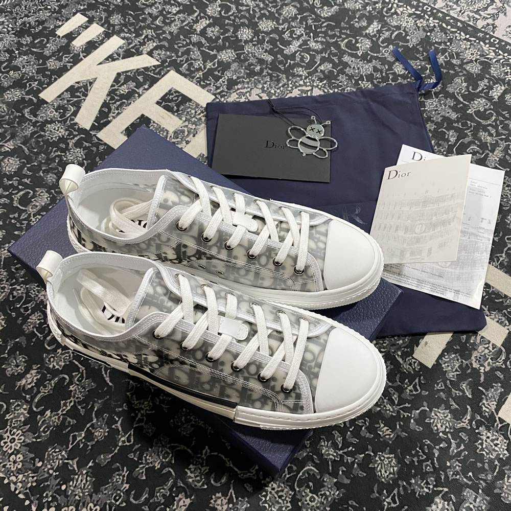 B23 Dior Oblique Shoes White Black Low (7) - www.newkick.vip