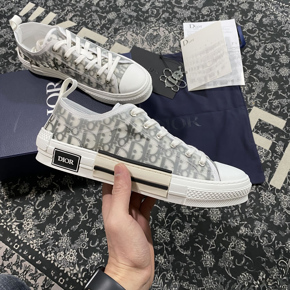 B23 Dior Oblique Shoes White Black Low (8) - www.newkick.vip