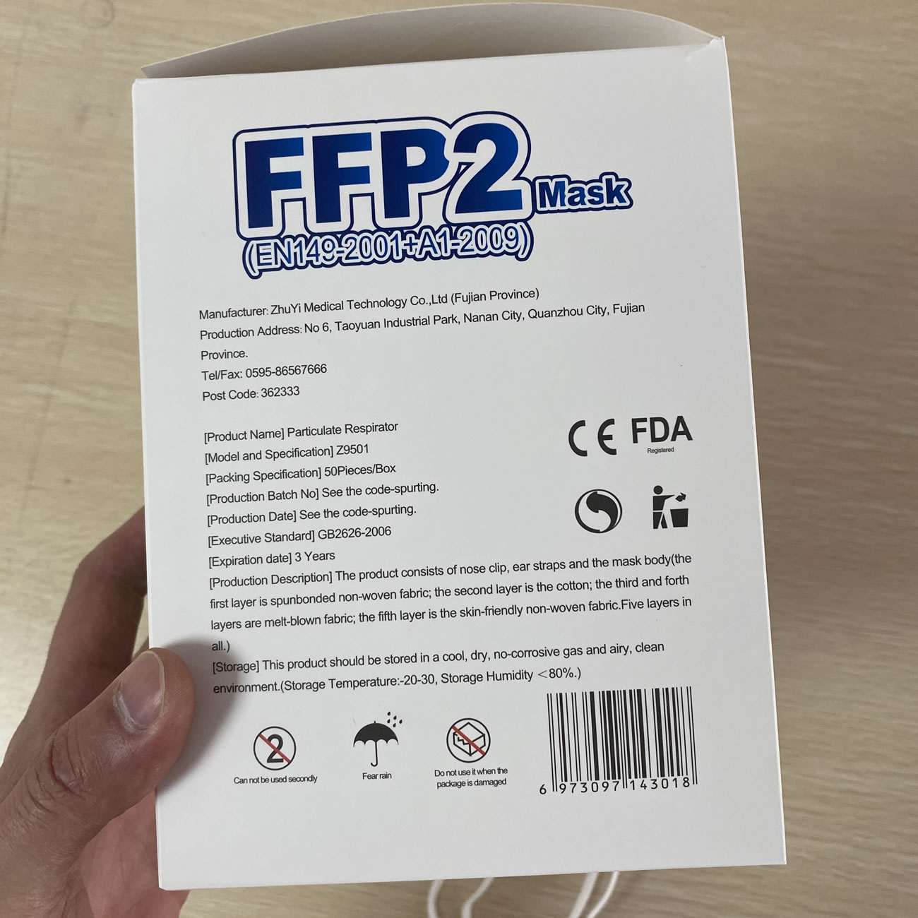Ffp2 Mask Particulate Respirator 50pieces Box Model Z9501 (3) - www.newkick.vip