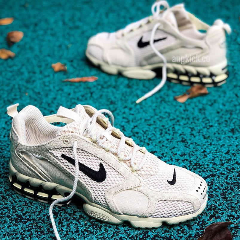 Stussy Nike Air Zoom Spiridon Caged 2 Fossil Cq5486 200 On Feet (2) - www.newkick.vip