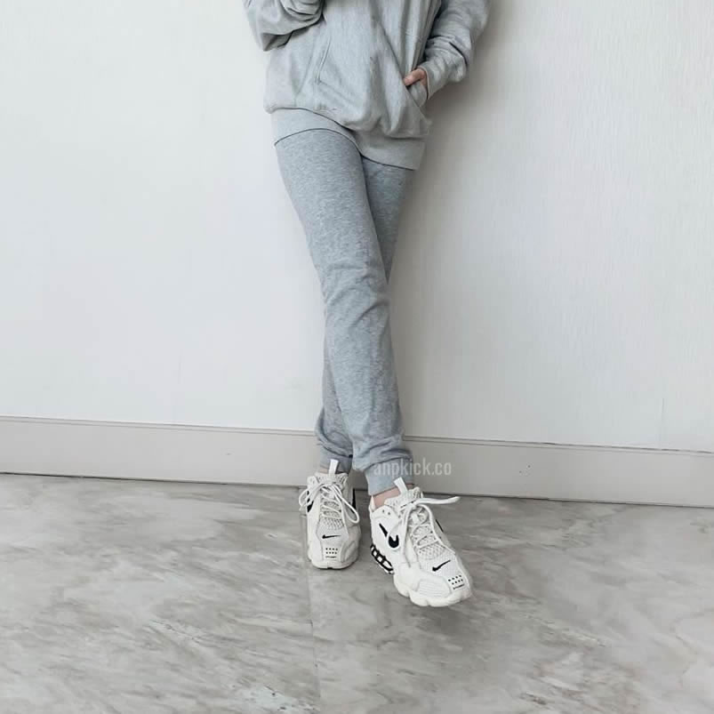 Stussy Nike Air Zoom Spiridon Caged 2 Fossil Cq5486 200 On Feet (4) - www.newkick.vip