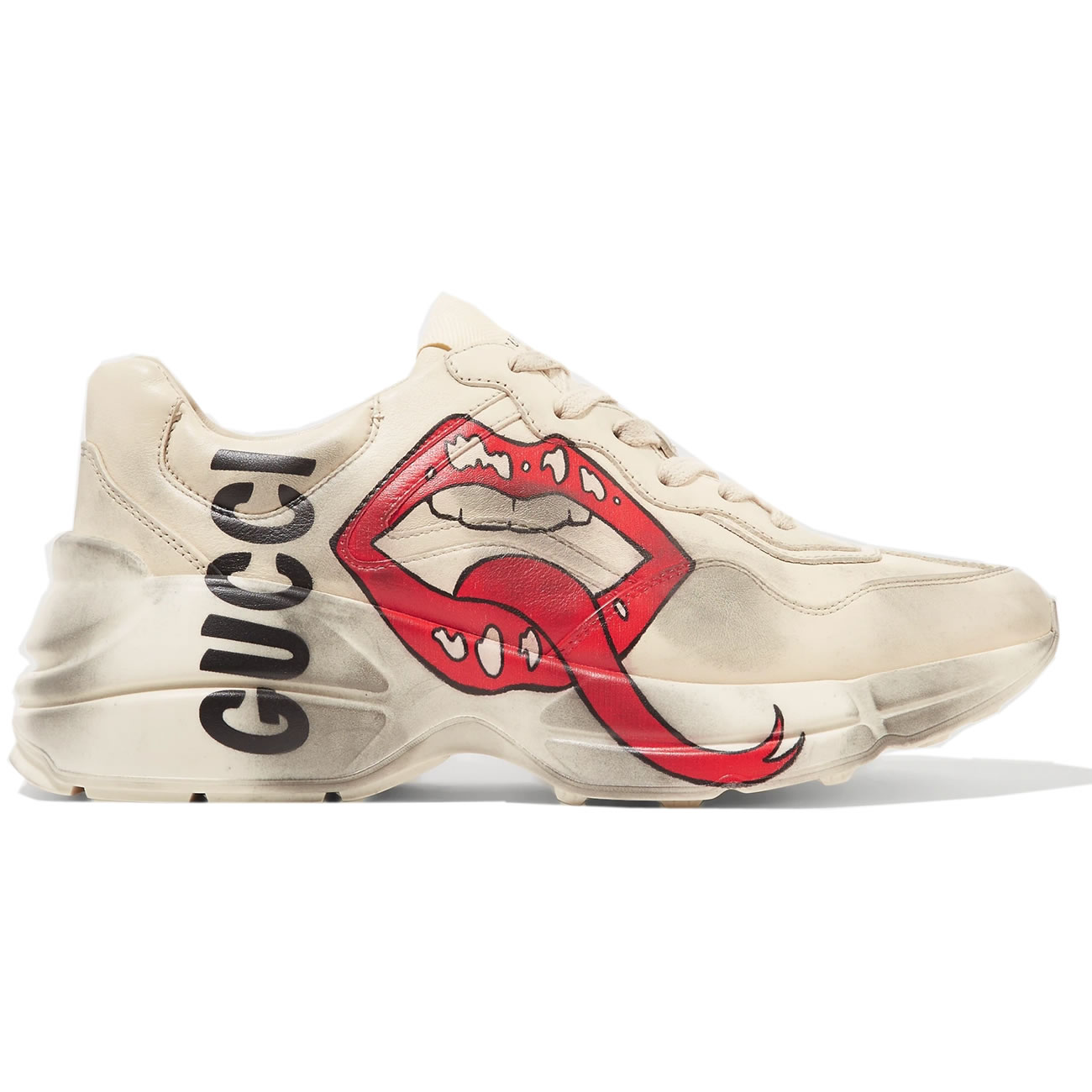 Gucci Rhyton Logo Print Leather Sneakers 1102221 (2) - www.newkick.vip Gucci Rhyton Logo Print Leather Sneakers 1102221 (2) - www.newkick.vip