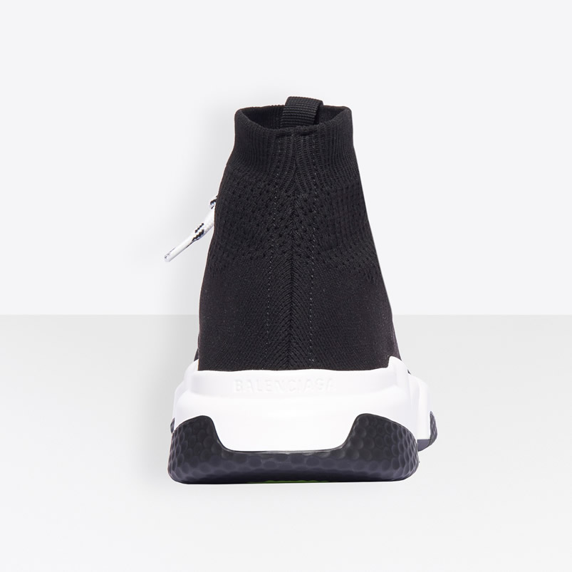 Balenciaga Speed Lace Up Sneaker Black White (3) - www.newkick.vip