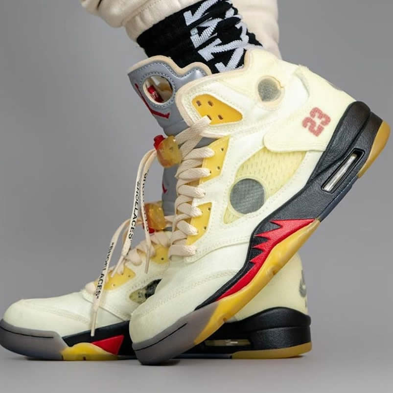 Off White Air Jordan 5 Sail New Release Date On Feet Dh8565 100 (1) - www.newkick.vip