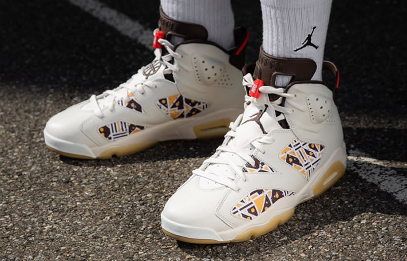 Air Jordan 6 Retro Quai 54 2020 Sail Baroque Brown On Feet Cz4152 100 (2) - www.newkick.vip