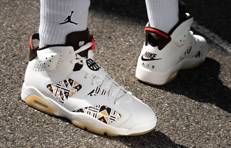 Air Jordan 6 Retro Quai 54 2020 Sail Baroque Brown On Feet Cz4152 100 (3) - www.newkick.vip