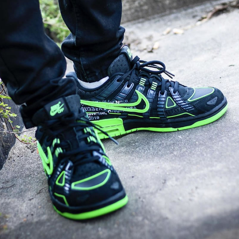 Off White Nike Air Rubber Dunk Green Strike On Feet Cu6015 001 (3) - www.newkick.vip