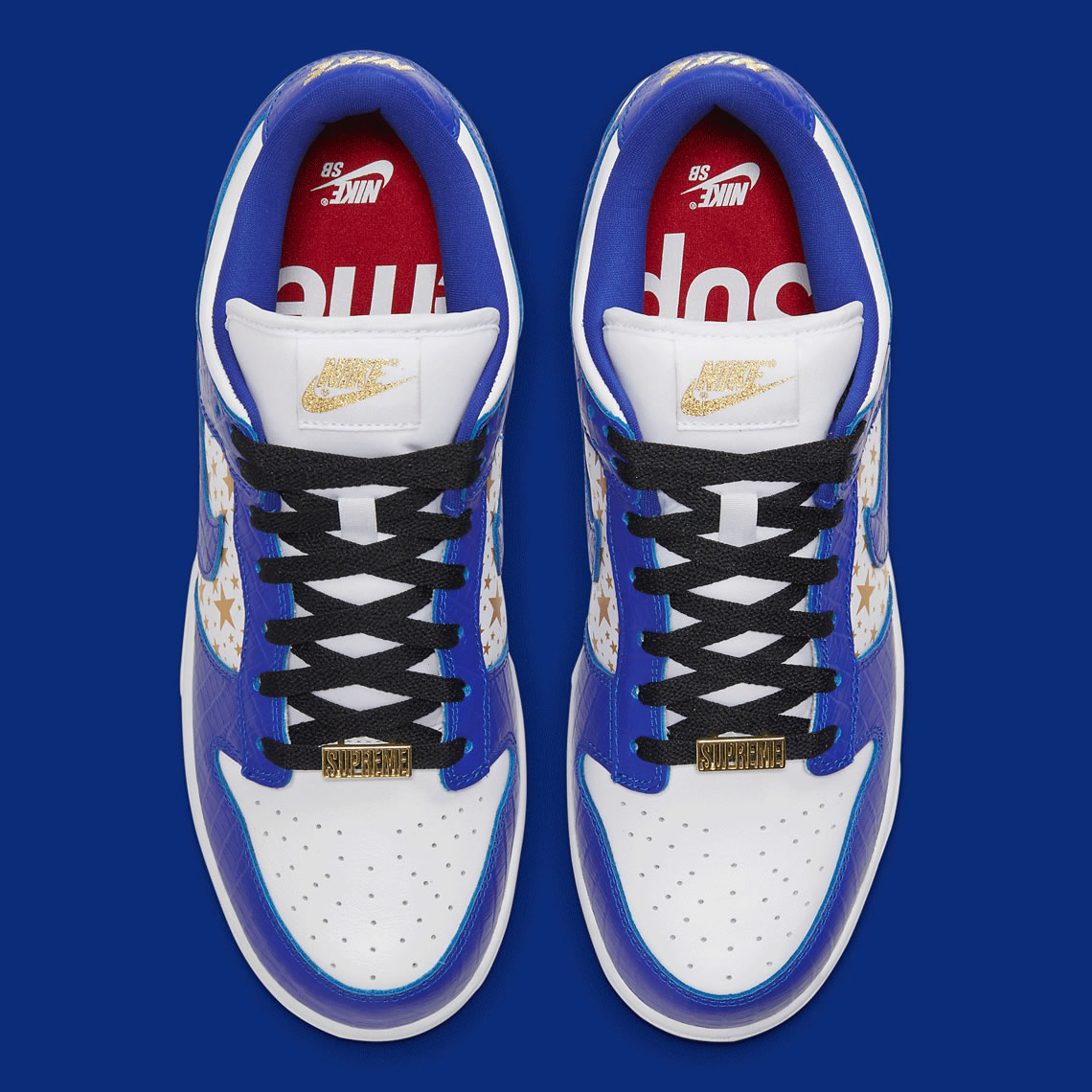 Supreme Nike Sb Dunk Low White Metallic Gold Hyper Blue Dh3228 100 (3) - www.newkick.vip
