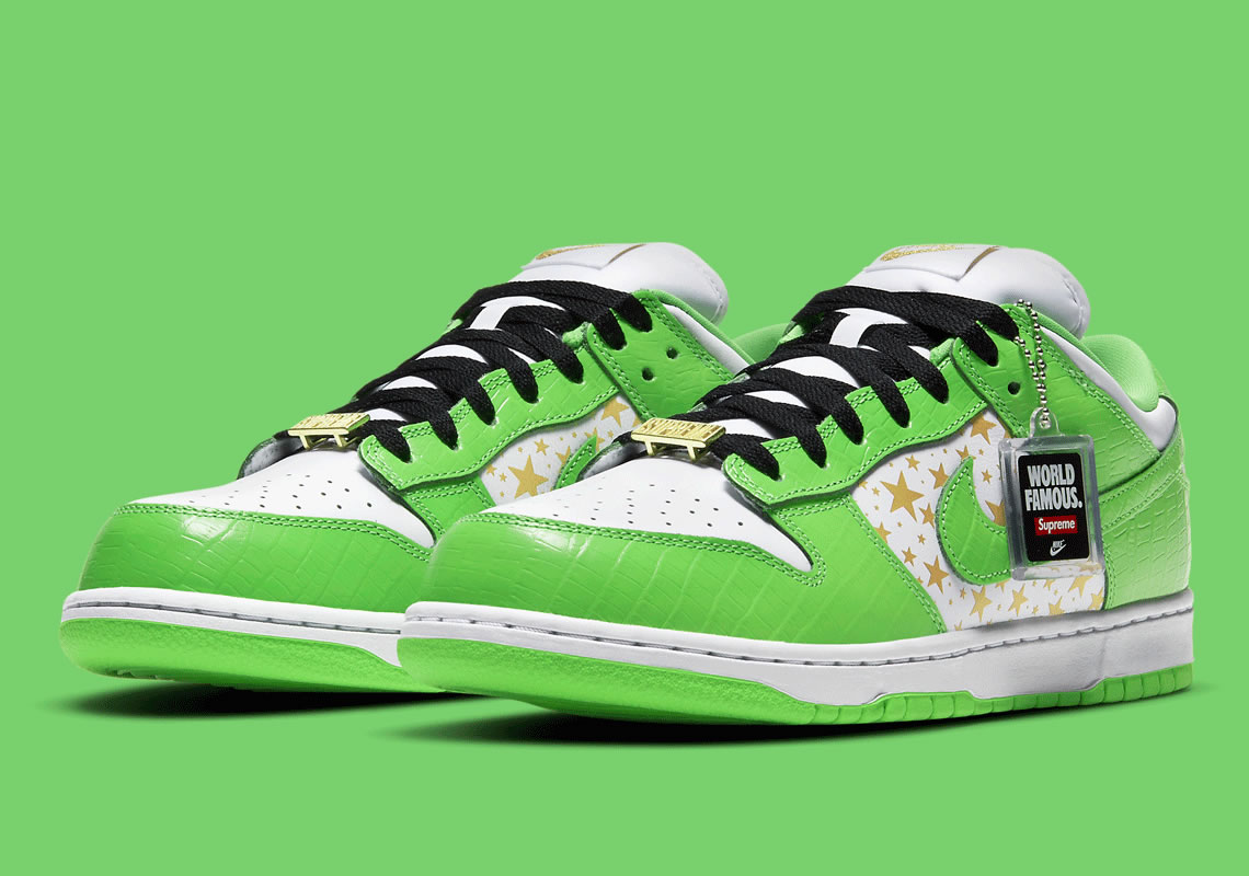 Supreme Nike Sb Dunk Low White Metallic Gold Mean Green Dh3228 101 (2) - www.newkick.vip