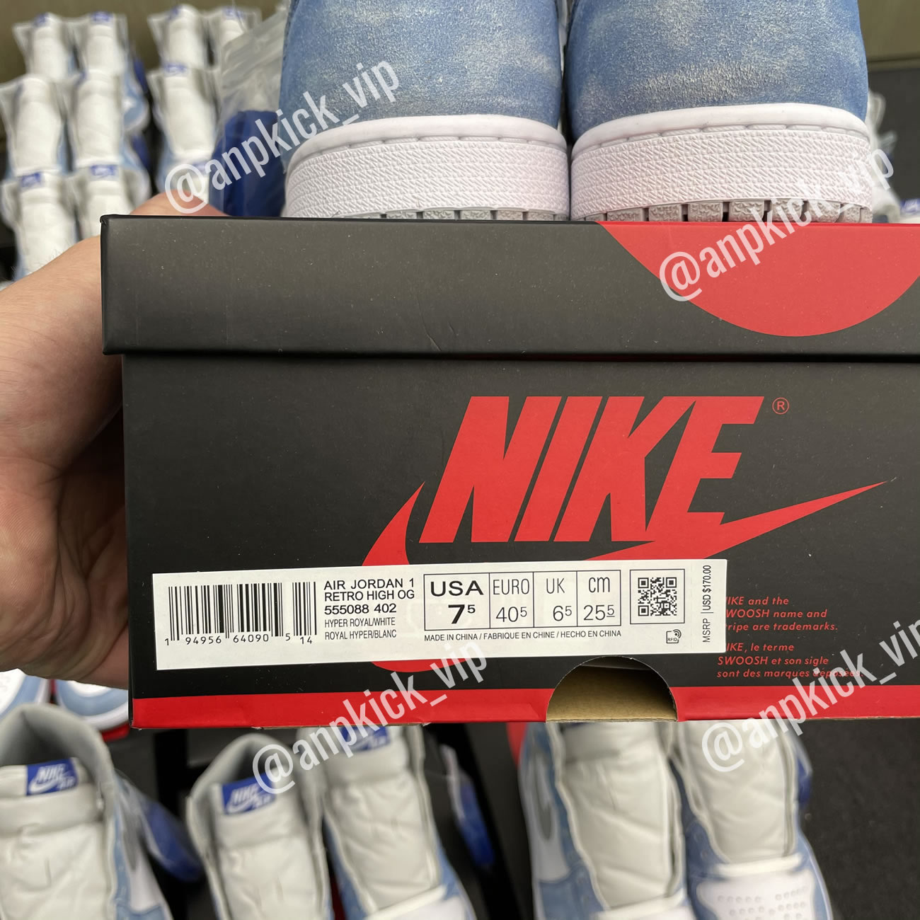 Air Jordan 1 Retro High Og Hyper Royal Anpkick Mens 555088 402 Gs 575441 402 (9) - www.newkick.vip