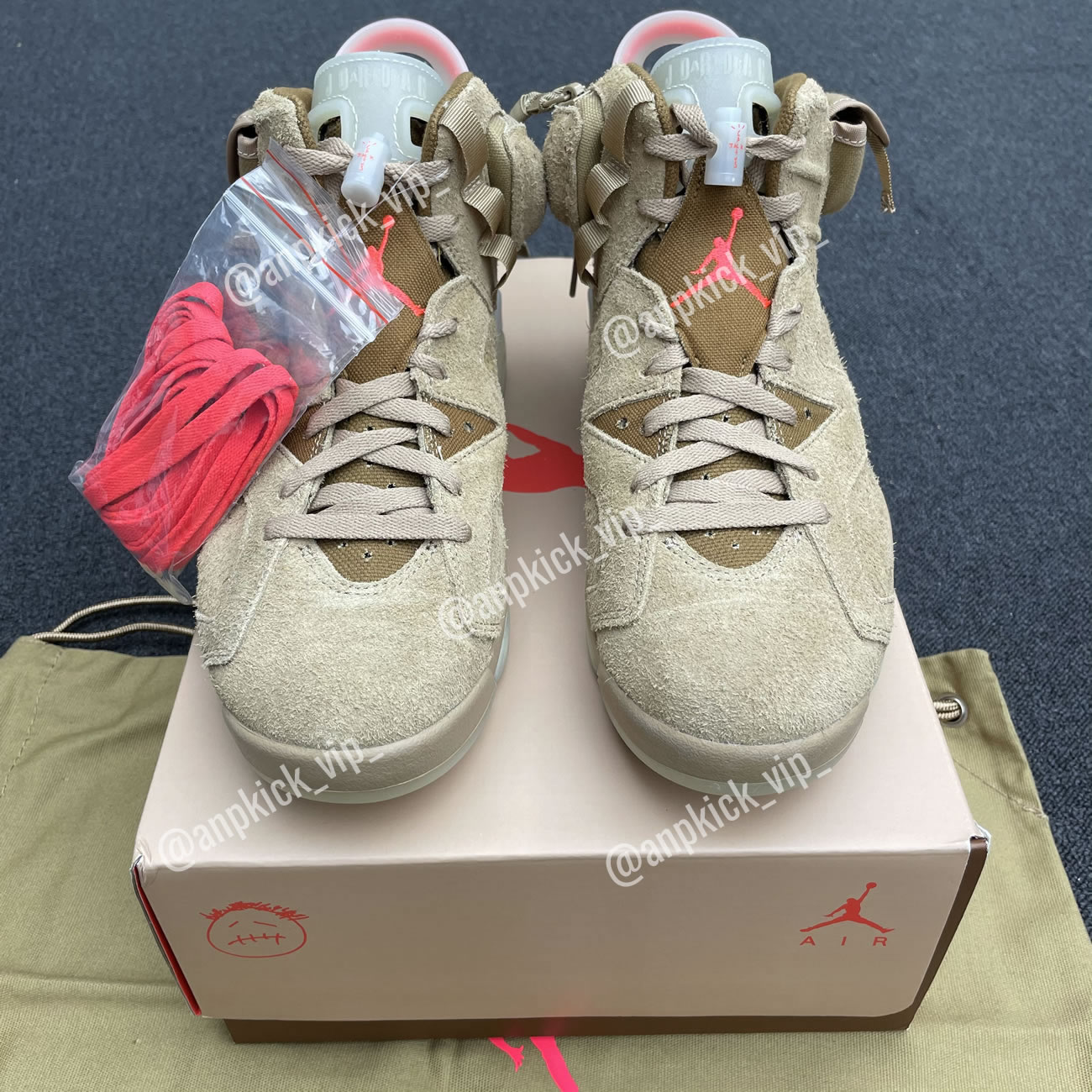 Anpkick Travis Scott Air Jordan 6 Retro British Khaki Dh0690 200 (13) - www.newkick.vip