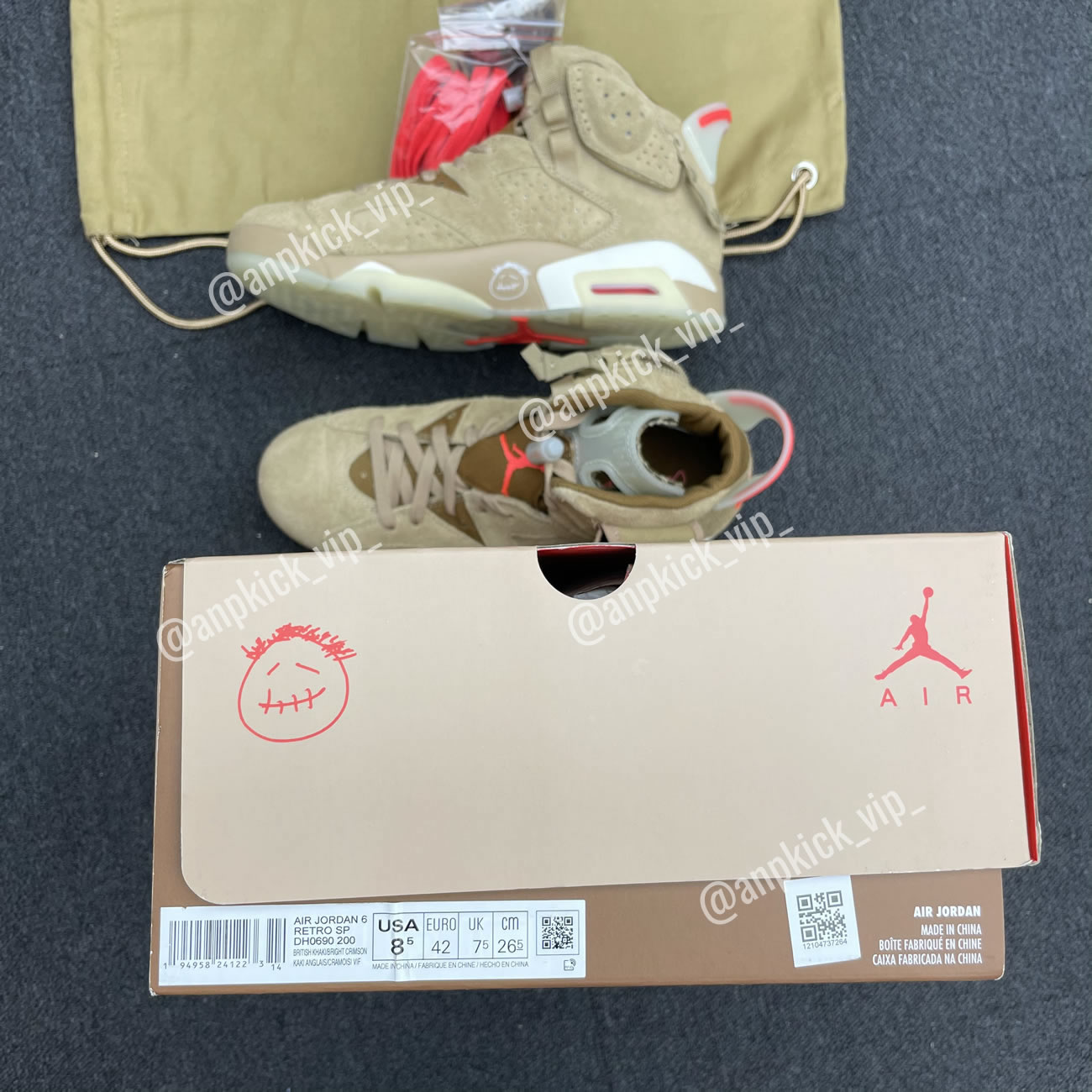 Anpkick Travis Scott Air Jordan 6 Retro British Khaki Dh0690 200 (15) - www.newkick.vip