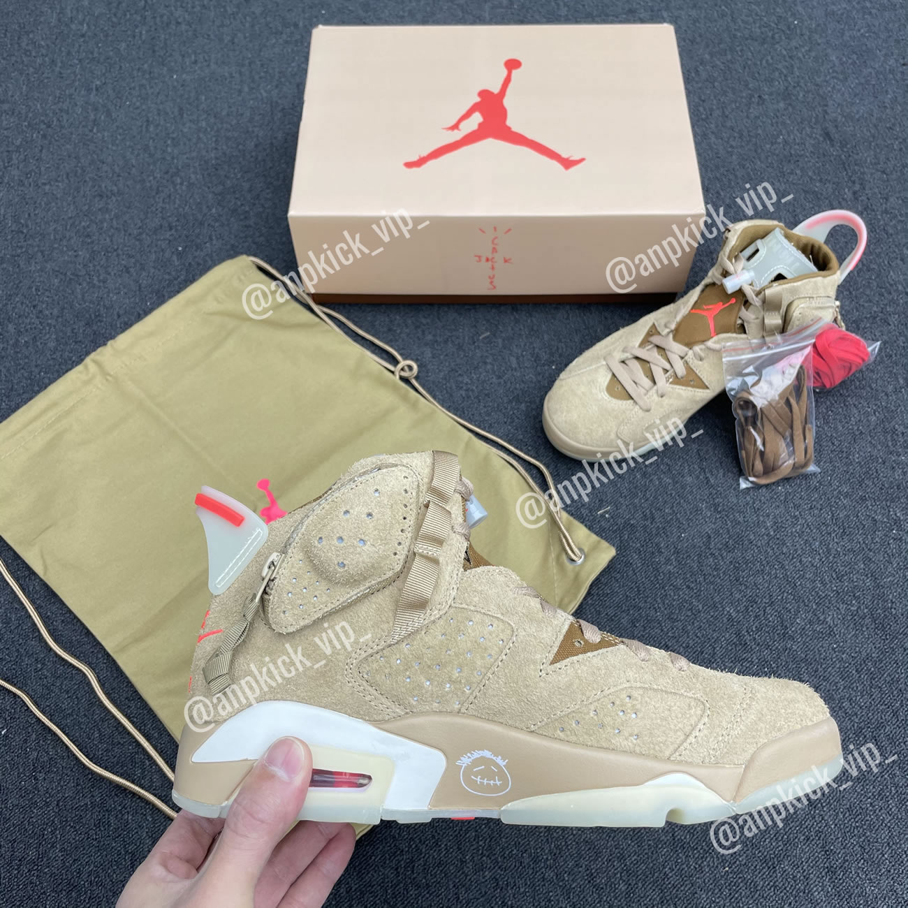 Anpkick Travis Scott Air Jordan 6 Retro British Khaki Dh0690 200 (3) - www.newkick.vip