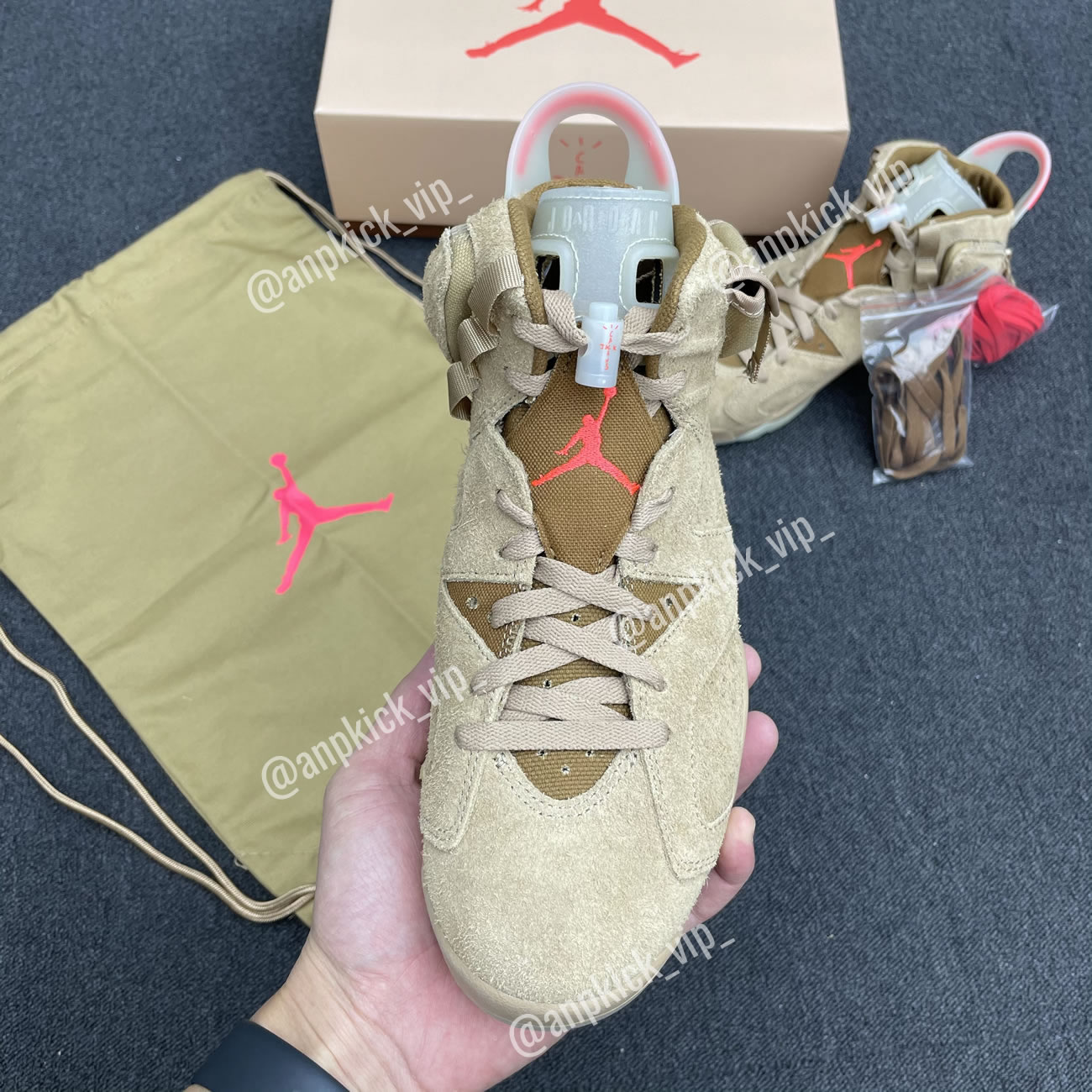 Anpkick Travis Scott Air Jordan 6 Retro British Khaki Dh0690 200 (5) - www.newkick.vip