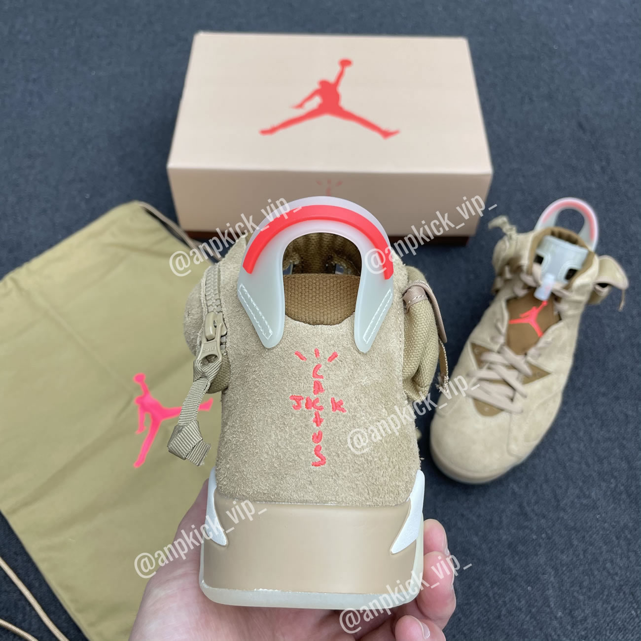 Anpkick Travis Scott Air Jordan 6 Retro British Khaki Dh0690 200 (9) - www.newkick.vip