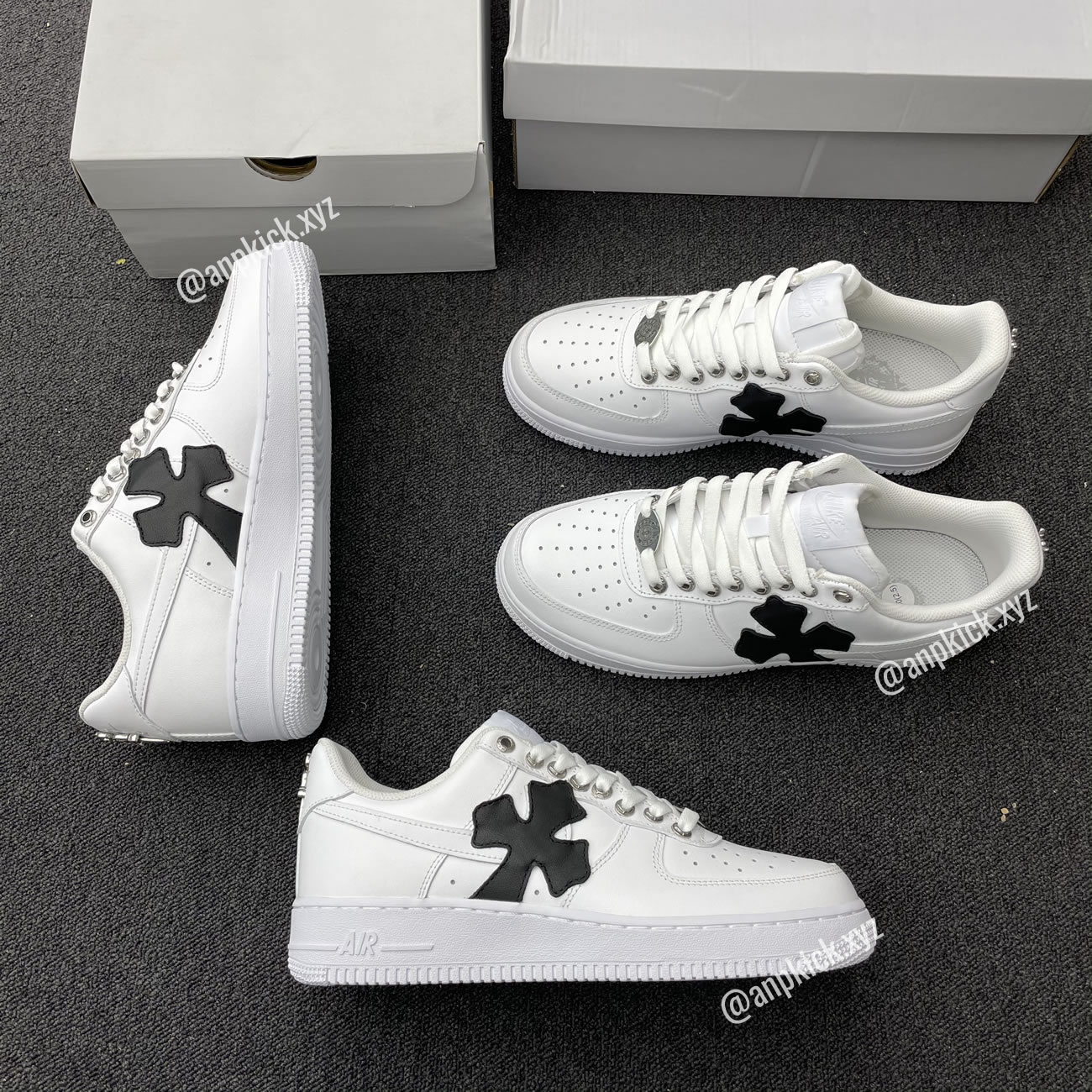 Nike Air Force One Af1 Chrome Hearts Custom Diy 315122 111 (3) - www.newkick.vip