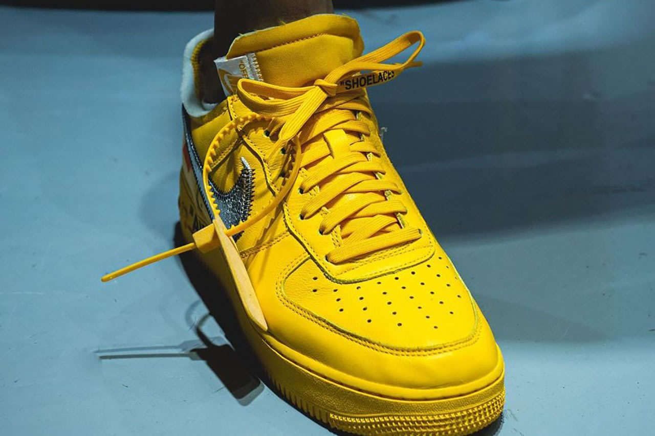 Off White Nike Air Force 1 University Gold On Feet Dd1876 700 (2) - www.newkick.vip