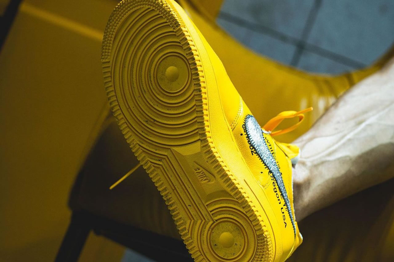 Off White Nike Air Force 1 University Gold On Feet Dd1876 700 (5) - www.newkick.vip