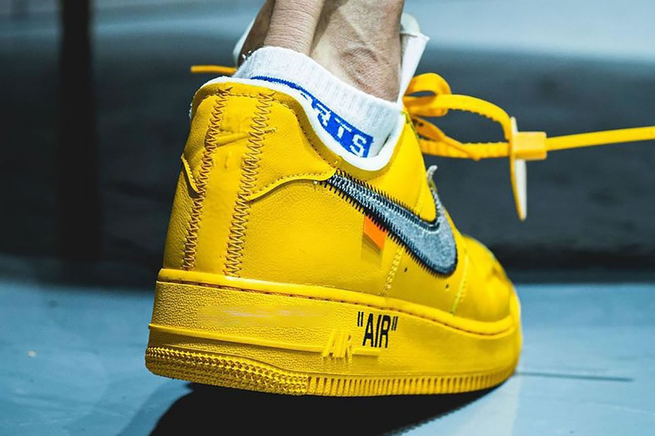 Off White Nike Air Force 1 University Gold On Feet Dd1876 700 (3) - www.newkick.vip