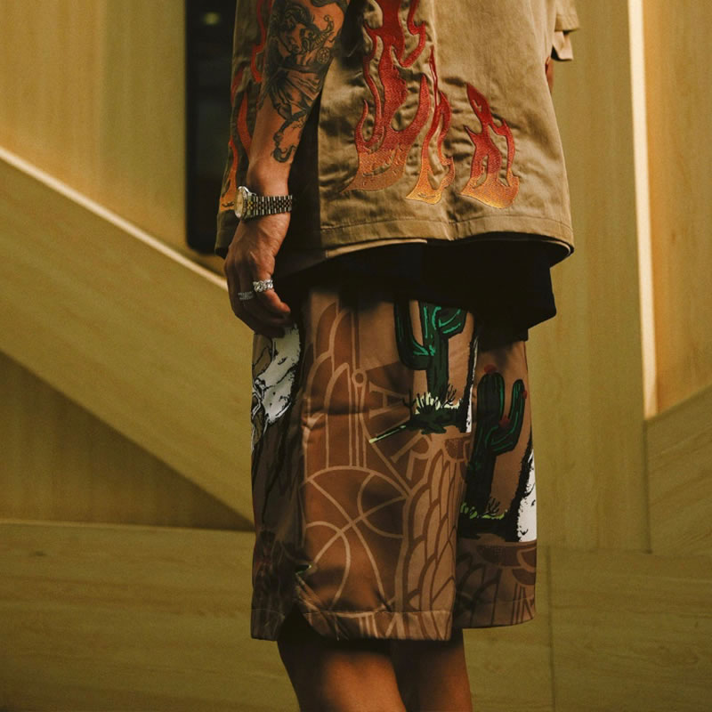 Travis Scott Cactus Jack Jordan Pool Short Khaki (12) - www.newkick.vip