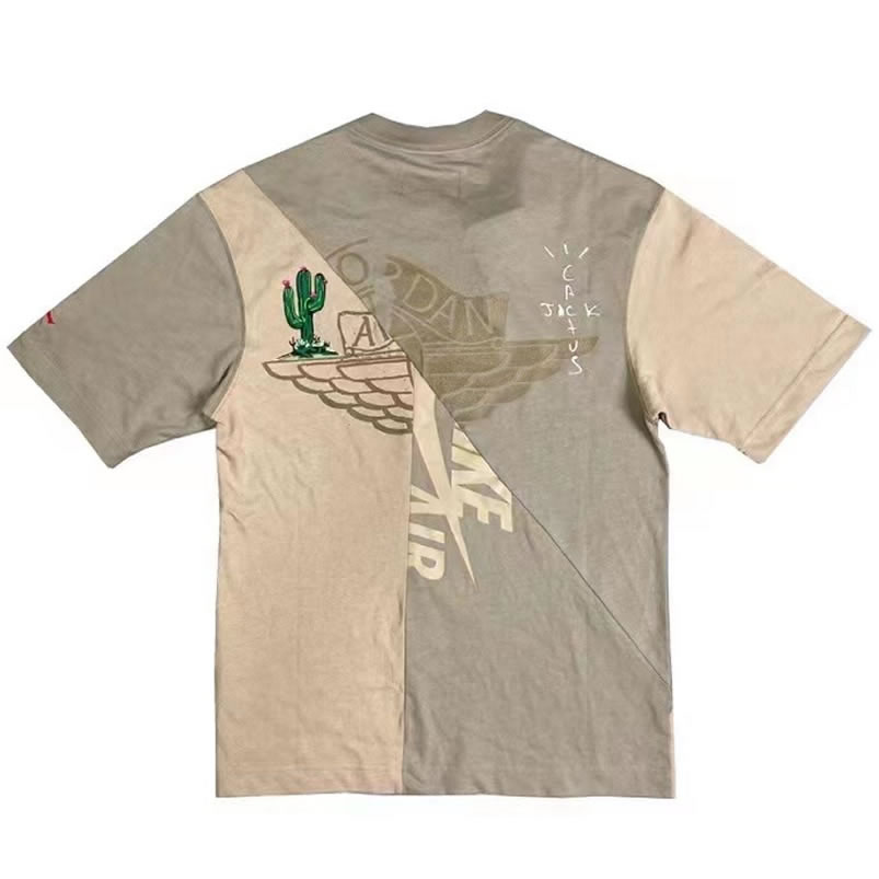 Travis Scott Cactus Jack Jordan T Shirt Khaki Desert (2) - www.newkick.vip