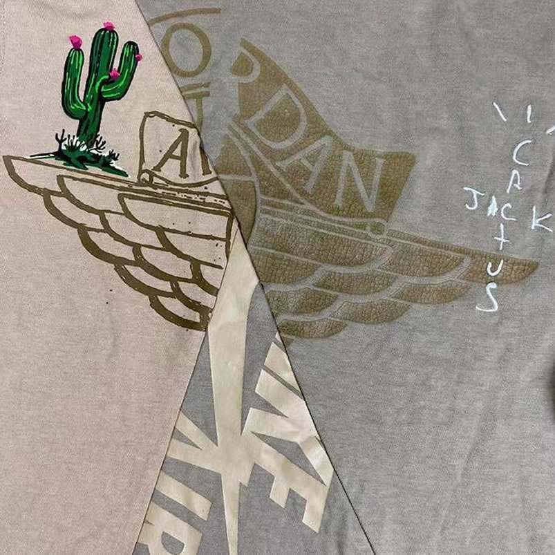 Travis Scott Cactus Jack Jordan T Shirt Khaki Desert (6) - www.newkick.vip