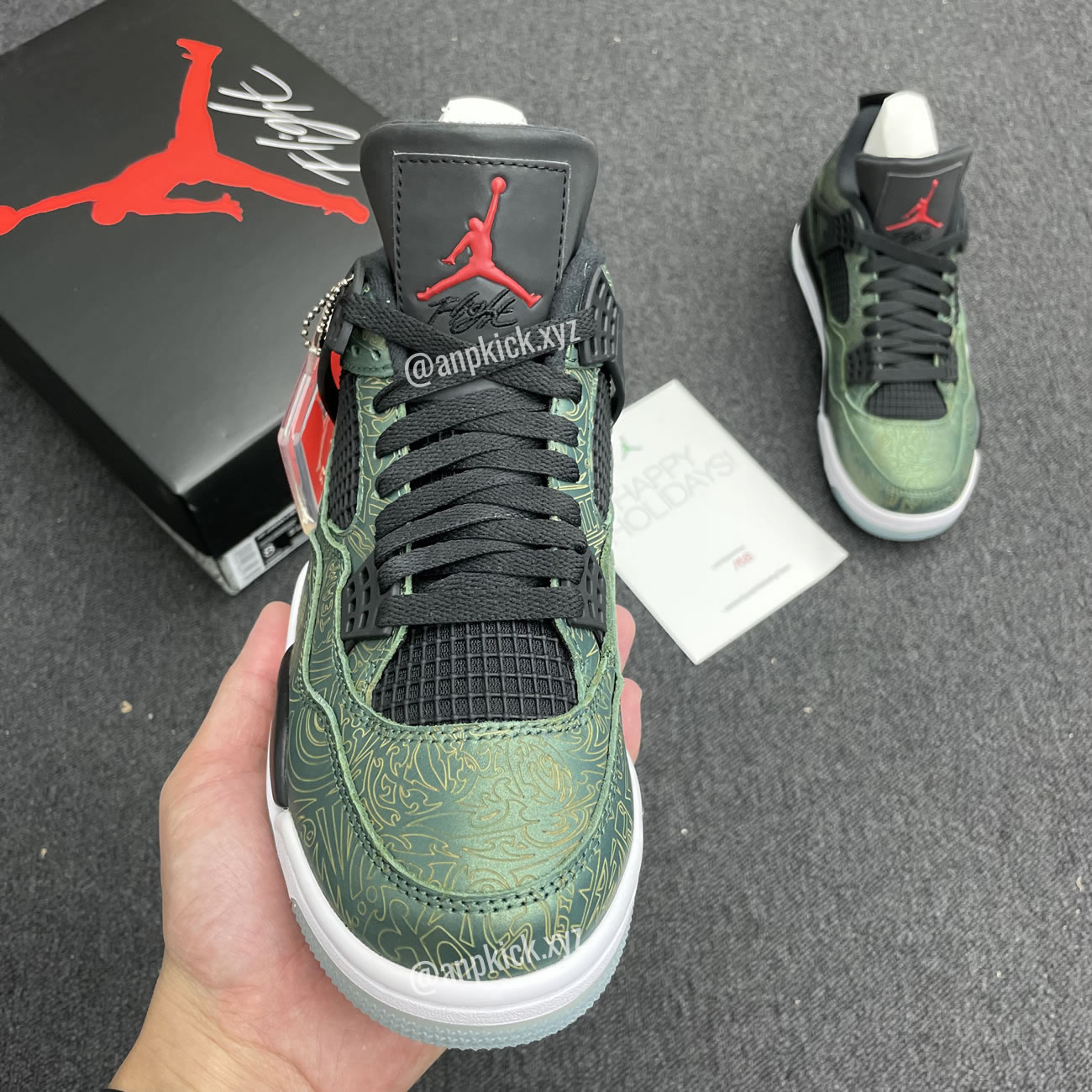 Jalen Ramsey Air Jordan 4 Retro Laser Green Happy Holidays Cw0897 101 (13) - www.newkick.vip