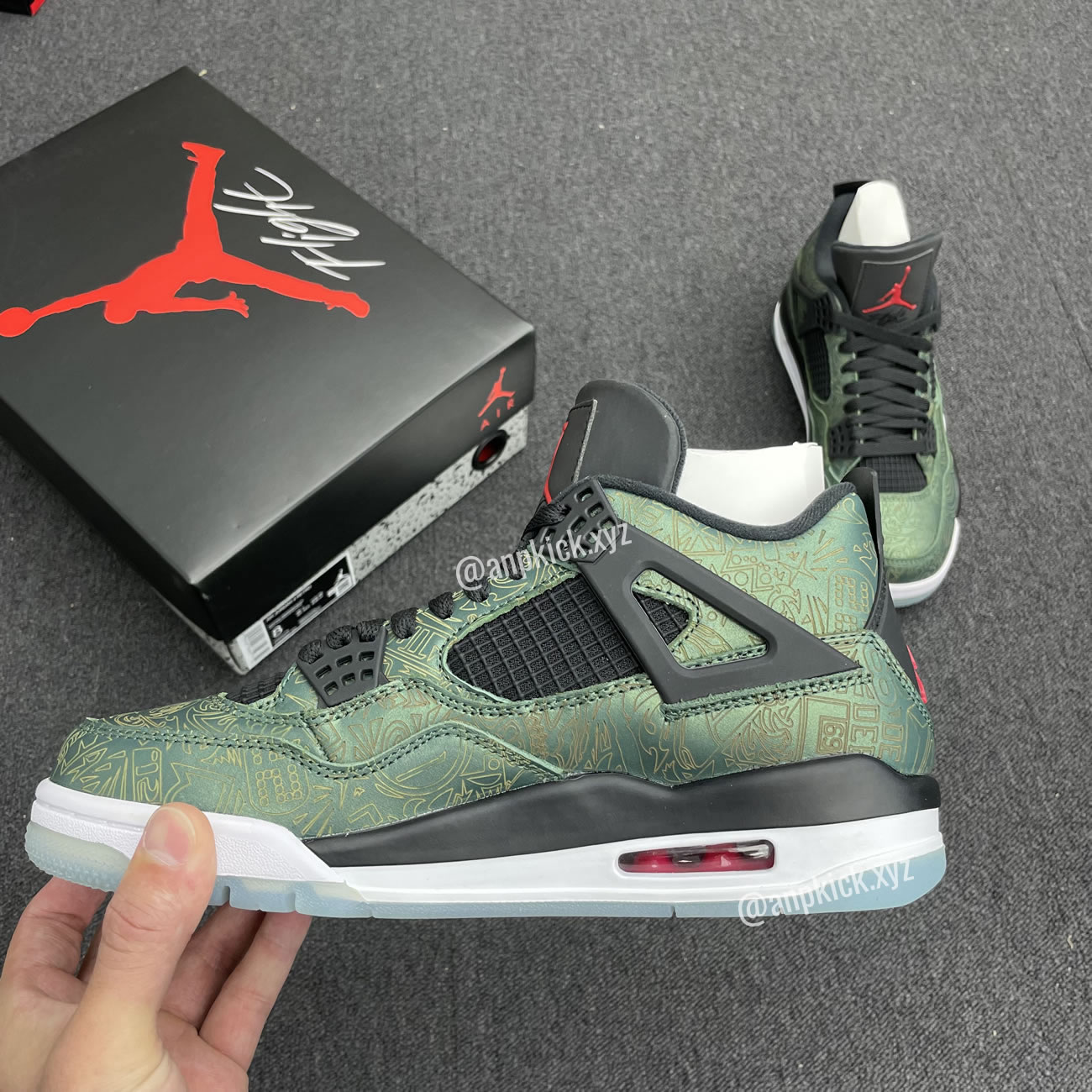 Jalen Ramsey Air Jordan 4 Retro Laser Green Happy Holidays Cw0897 101 (3) - www.newkick.vip