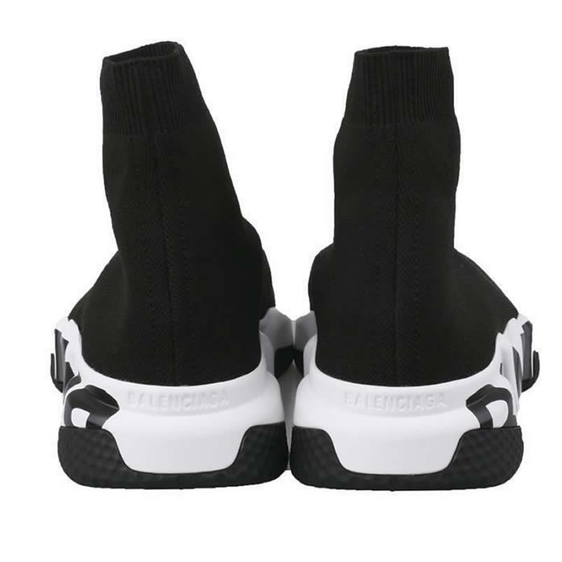 Balenciaga Shoes Like Socks High Top Speed Runners Black White 605972w05ge1015 (3) - www.newkick.vip