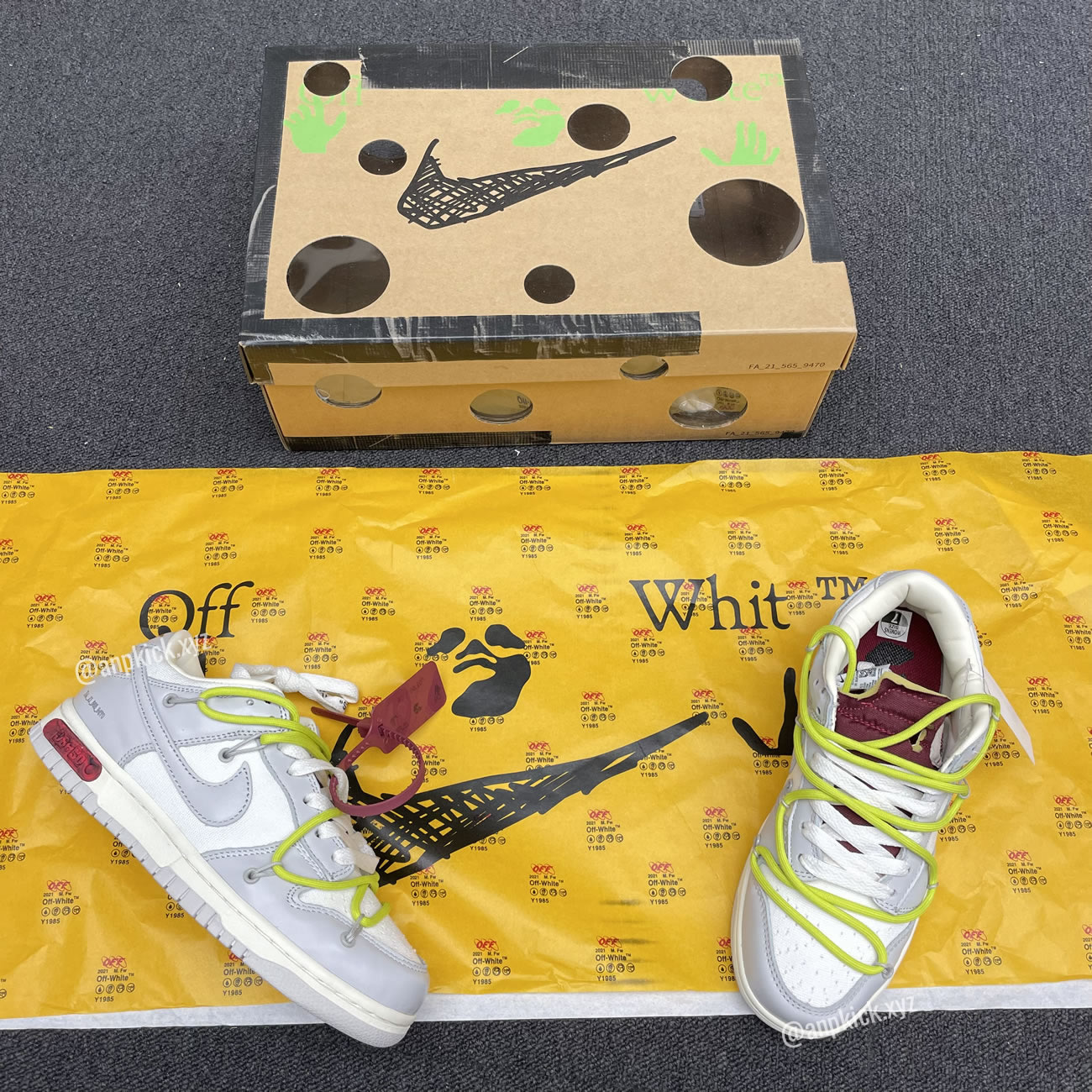 Off White Nike Sb Dunk Low The 08 Of 50 Grey White Yellow Dm1602 106 08 (1) - www.newkick.vip