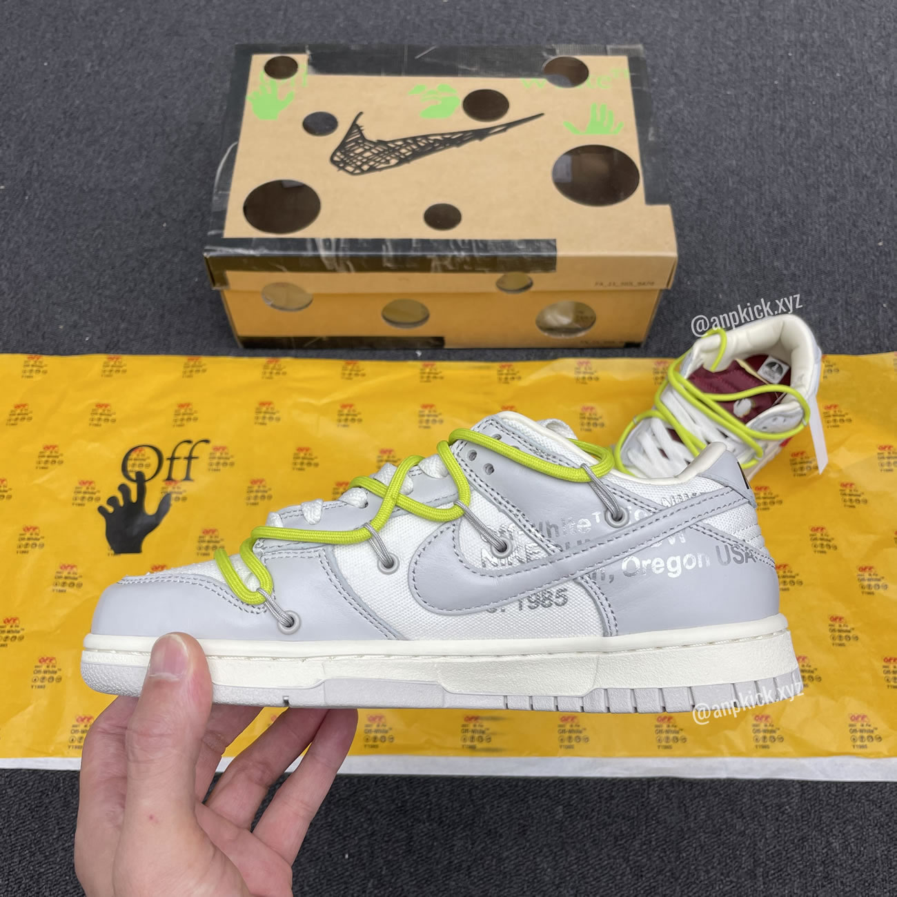 Off White Nike Sb Dunk Low The 08 Of 50 Grey White Yellow Dm1602 106 08 (4) - www.newkick.vip