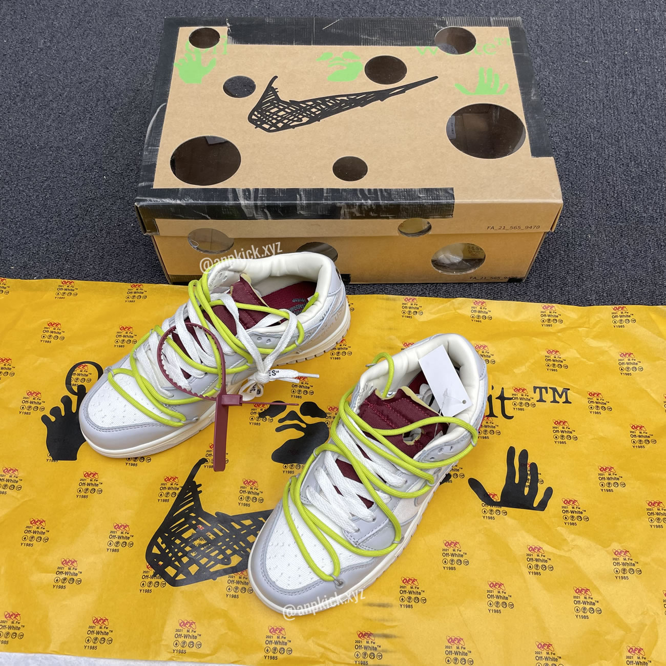 Off White Nike Sb Dunk Low The 08 Of 50 Grey White Yellow Dm1602 106 08 (8) - www.newkick.vip