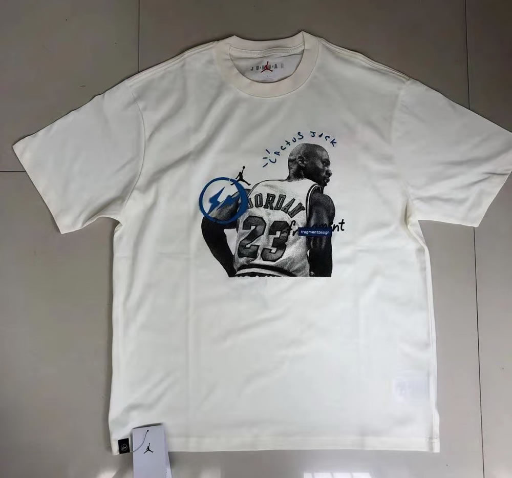 Travis Scott Cactus Jack Jordan T Shirt Khaki Desert White (3) - www.newkick.vip