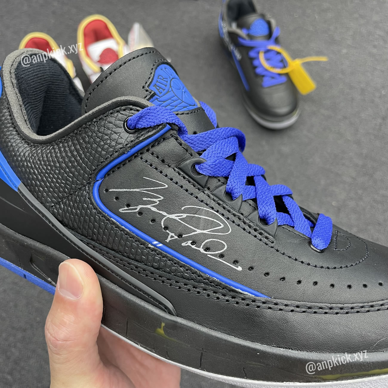 Off White Air Jordan 2 Low Black Blue (4) - www.newkick.vip