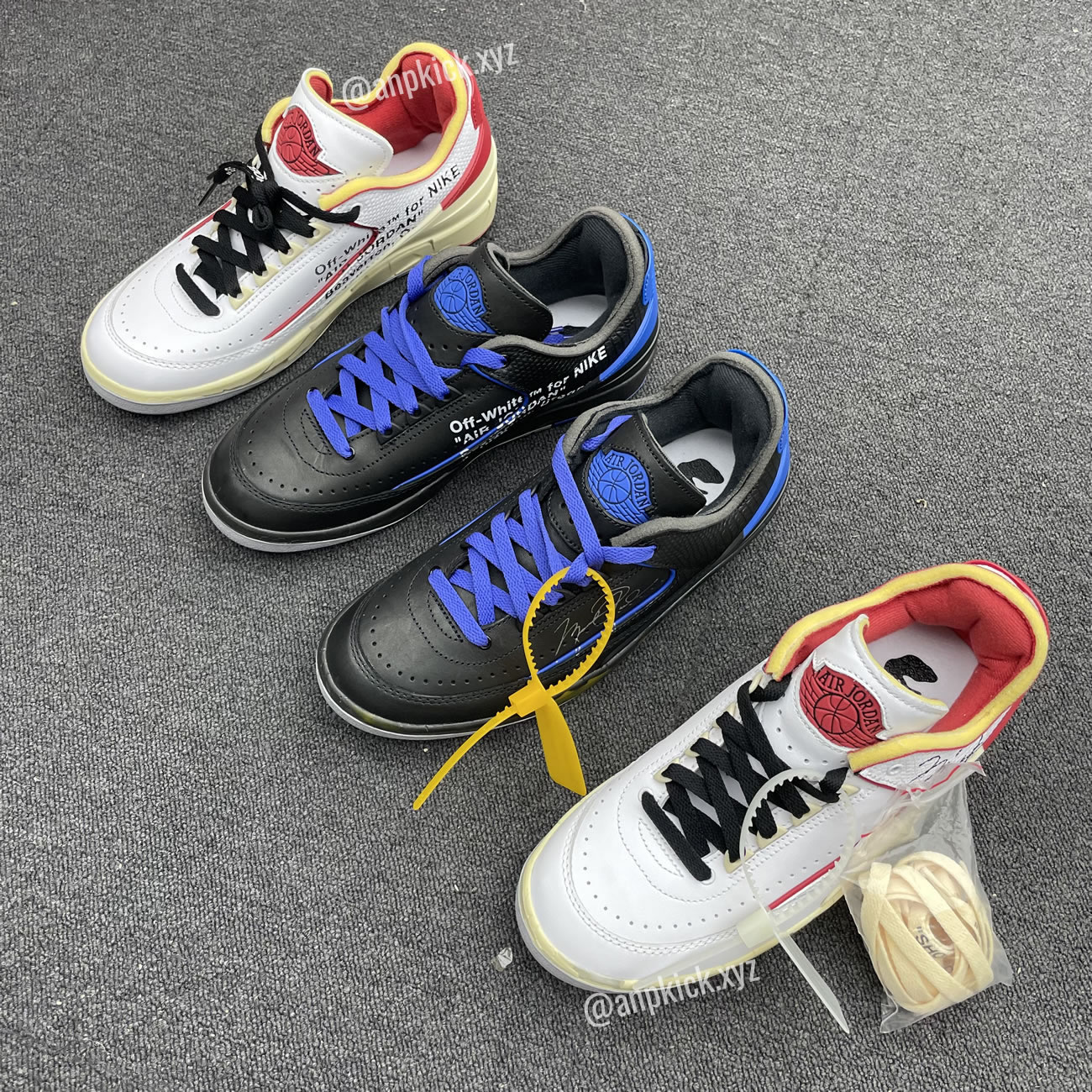 Off White Air Jordan 2 Low White Red Black Blue (5) - www.newkick.vip