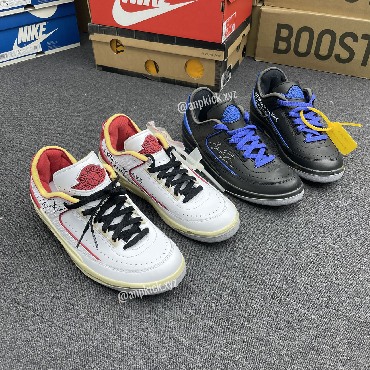 Off White Air Jordan 2 Low White Red Black Blue (7) - www.newkick.vip