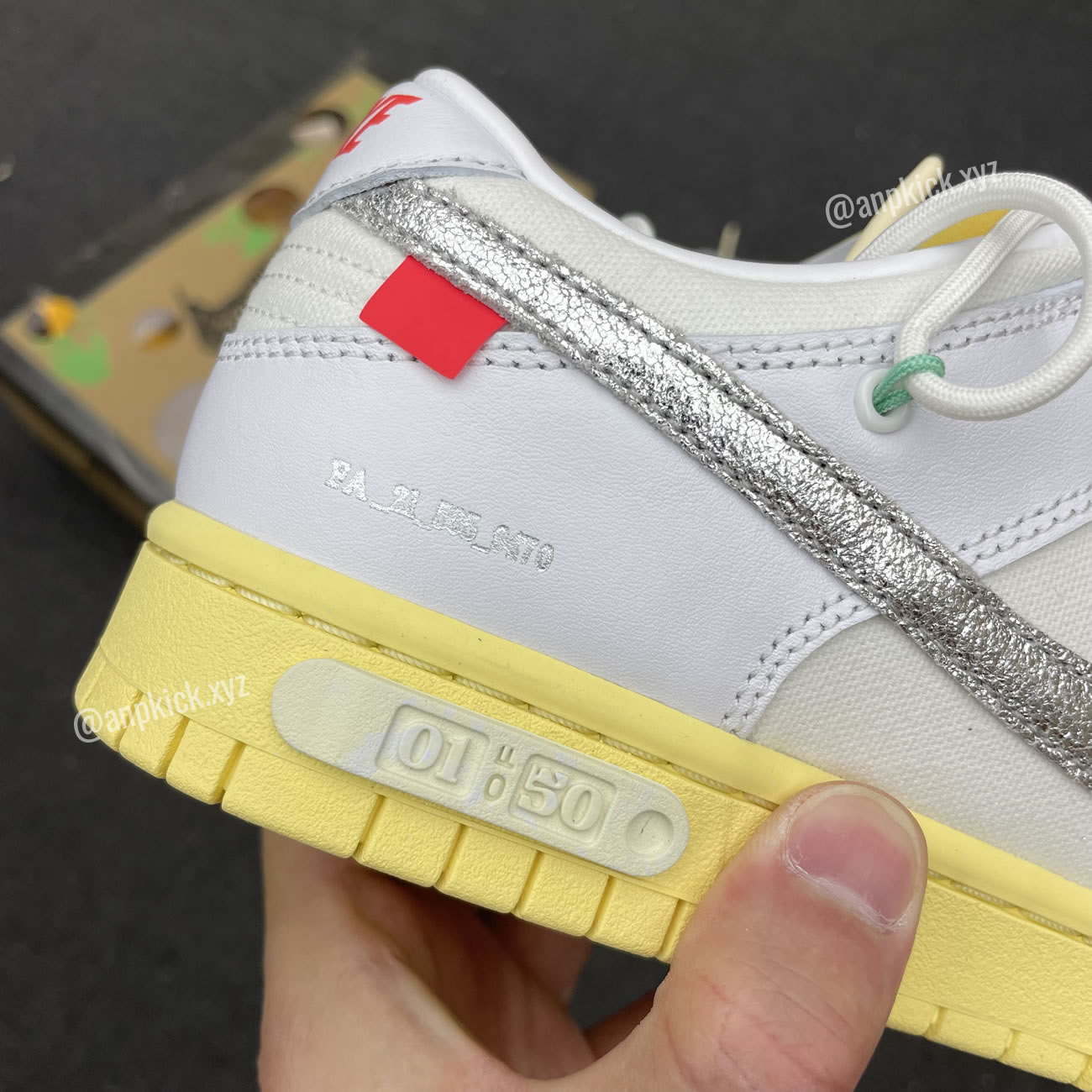 Off White Nike Sb Dunk Low Lot 1 White Metallic Silver Anpkick Dm1602 127 (3) - www.newkick.vip