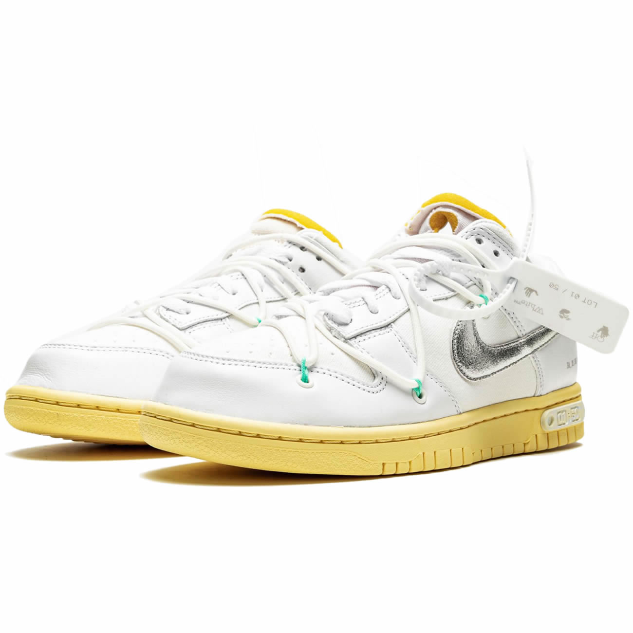 Off White Nike Sb Dunk Low Lot 1 White Metallic Silver Dm1602 127 (3) - www.newkick.vip