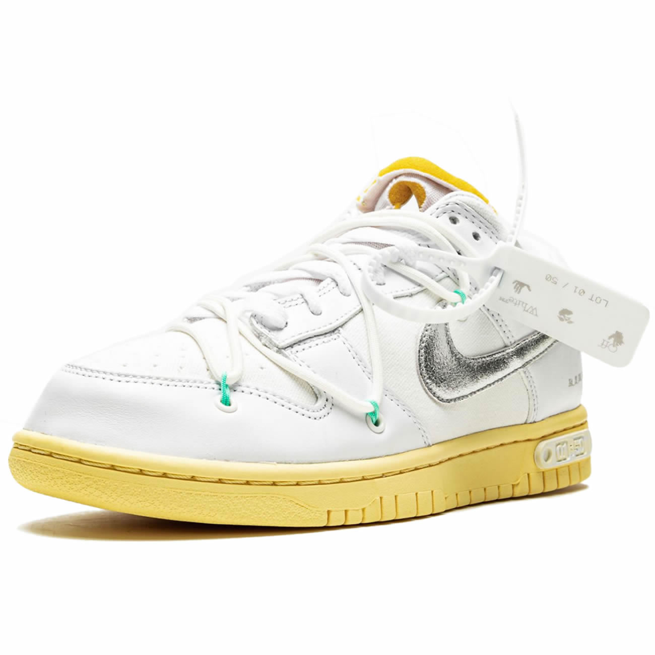 Off White Nike Sb Dunk Low Lot 1 White Metallic Silver Dm1602 127 (2) - www.newkick.vip