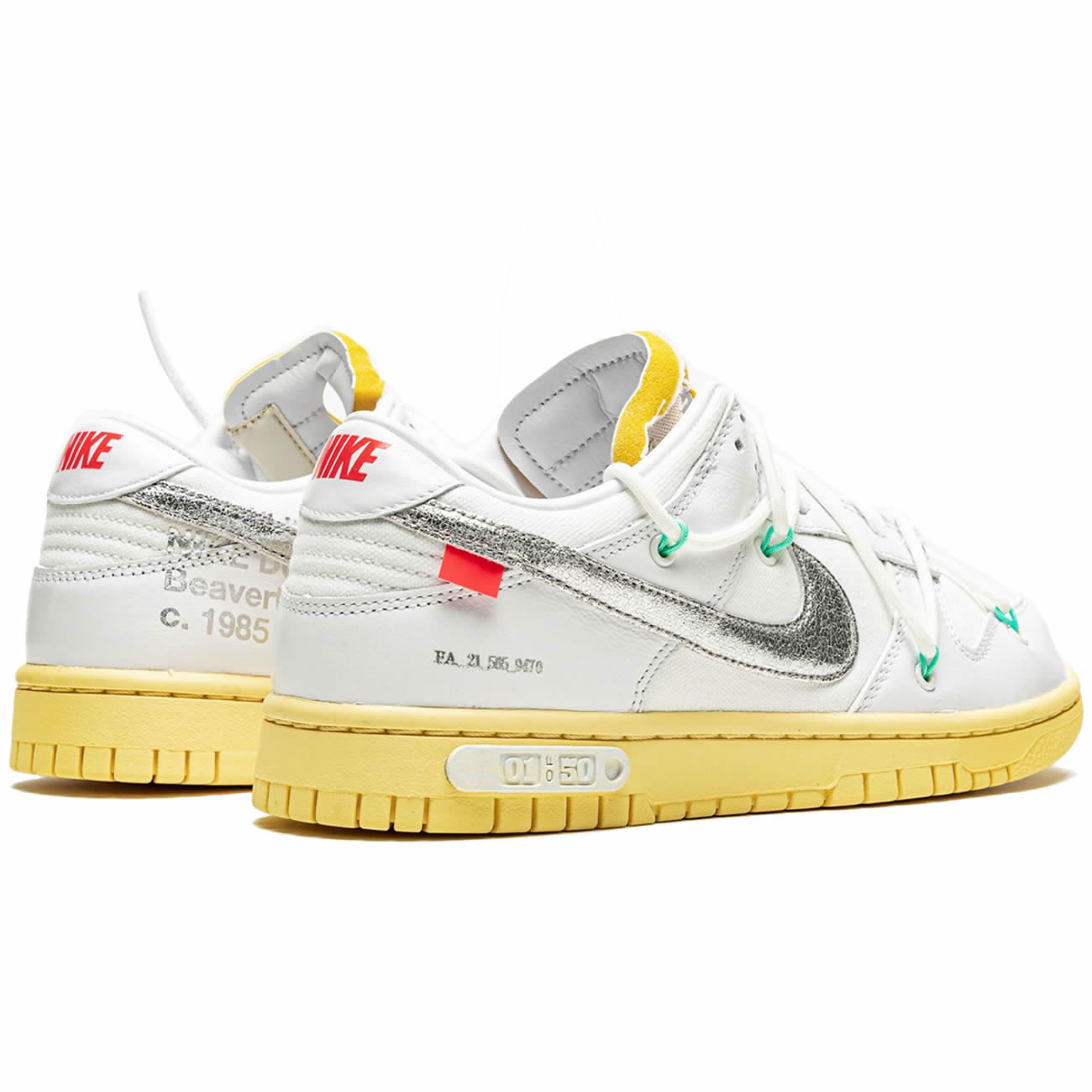 Off White Nike Sb Dunk Low Lot 1 White Metallic Silver Dm1602 127 (4) - www.newkick.vip