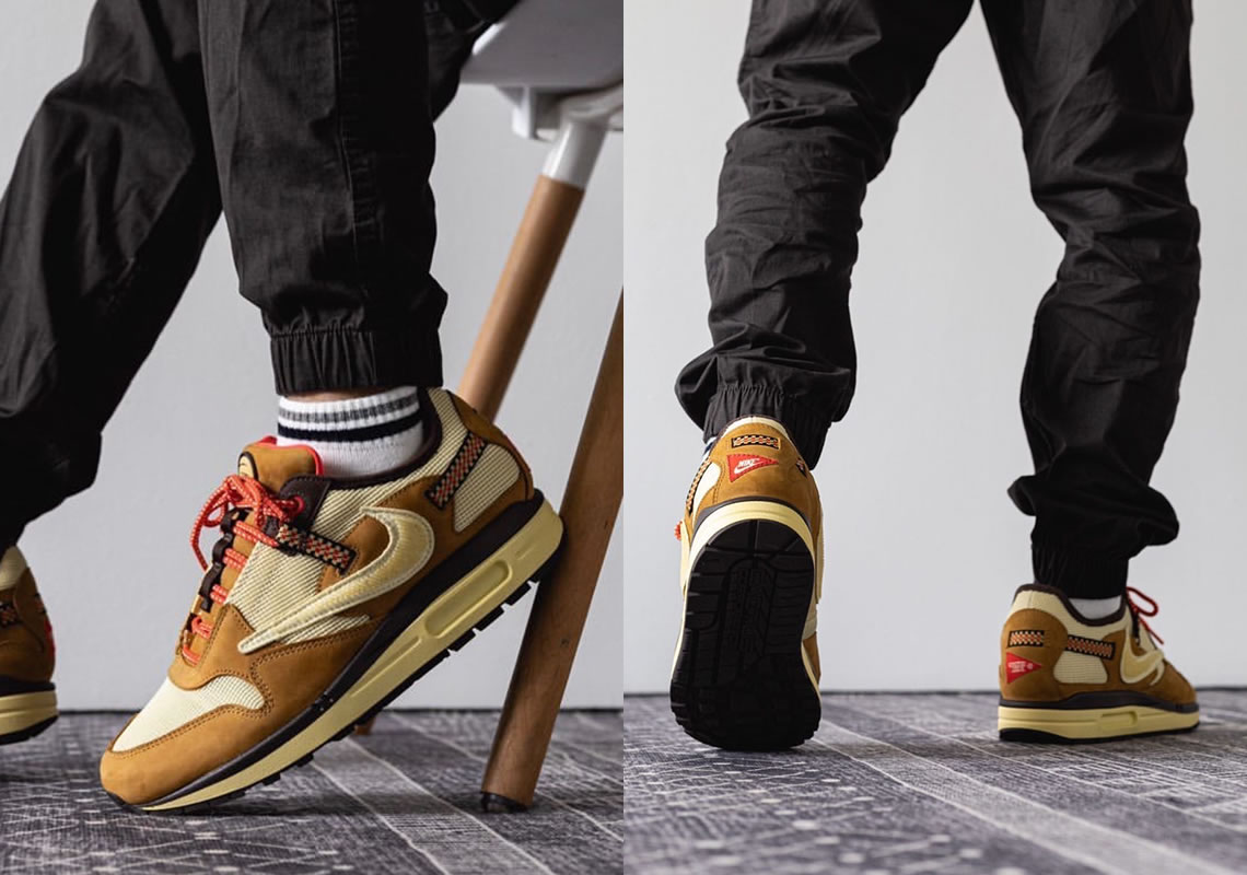 Travis Scott Nike Air Max 1 Wheat Do9392 On Feet 701 (4) - www.newkick.vip Travis Scott Nike Air Max 1 Wheat Do9392 On Feet 701 (4) - www.newkick.vip