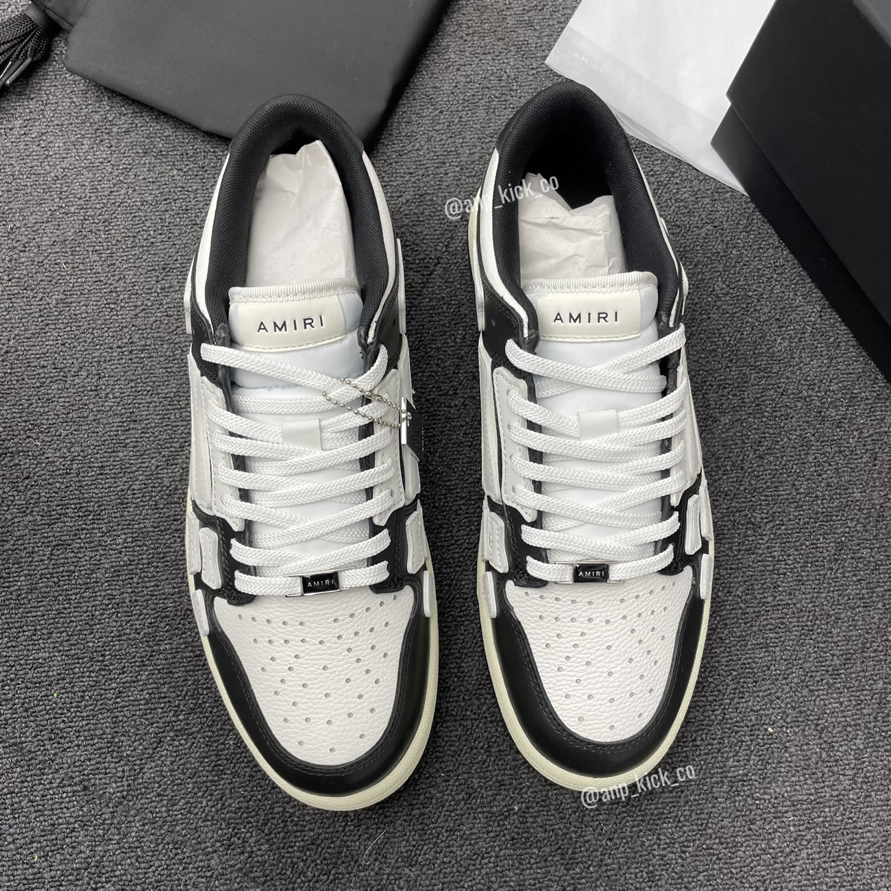 A M I R I Skel Top Low Leather Sneakers Black White Anpkick Mfs003 000 (10) - www.newkick.vip A M I R I Skel Top Low Leather Sneakers Black White Anpkick Mfs003 000 (10) - www.newkick.vip