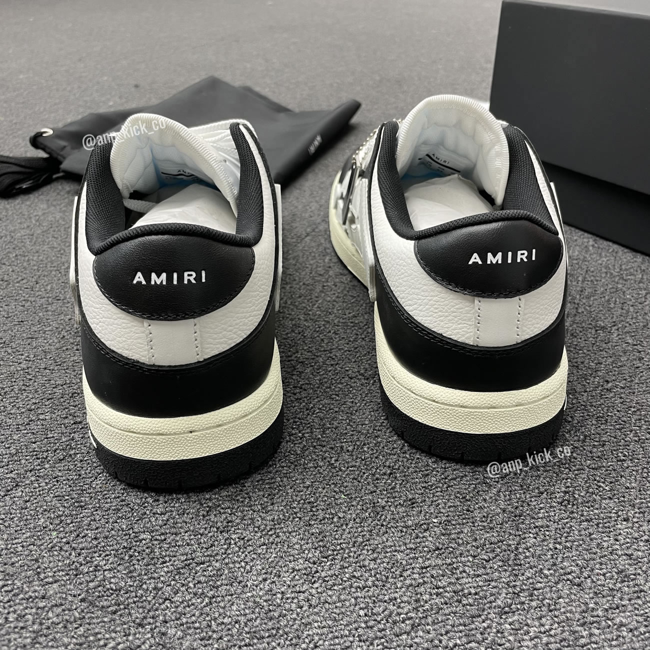 A M I R I Skel Top Low Leather Sneakers Black White Anpkick Mfs003 000 (9) - www.newkick.vip