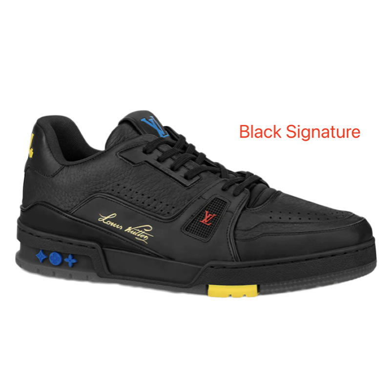New L V Trainer Sneaker Shoes Black Signature (1) - www.newkick.vip