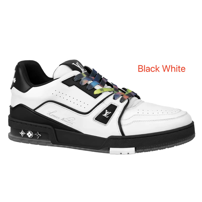 New L V Trainer Sneaker Shoes Black White (1) - www.newkick.vip