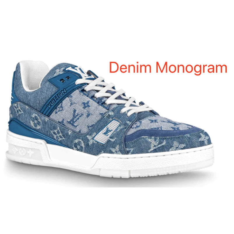 New L V Trainer Sneaker Shoes Denim Monogram (1) - www.newkick.vip